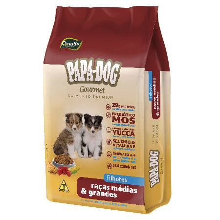 Papa Dog Gourmet Cão Filhote Raças Médias e Grandes