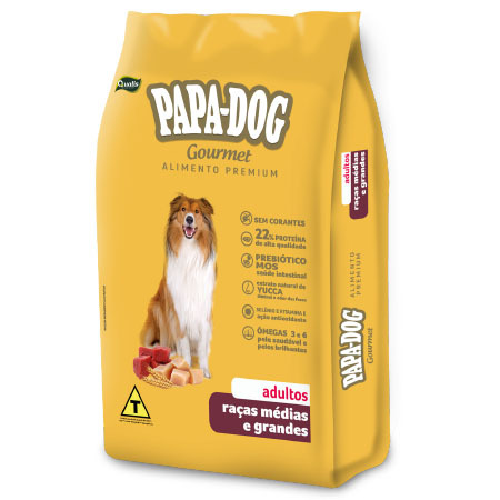 Papa Dog Gourmet Cão Adulto Raças Médias e Grandes 